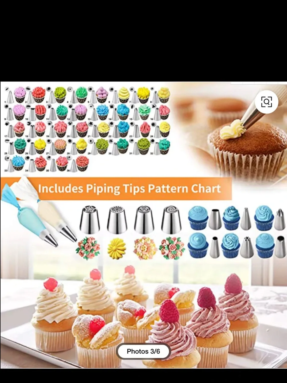 NWT Cake Decorating and Icing 3-Tier Toolbox: Includes Piping Tips & Pastry Bags